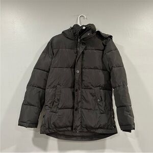 Universal Standard Rainier Hooded Puffer Coat Gray 4XS